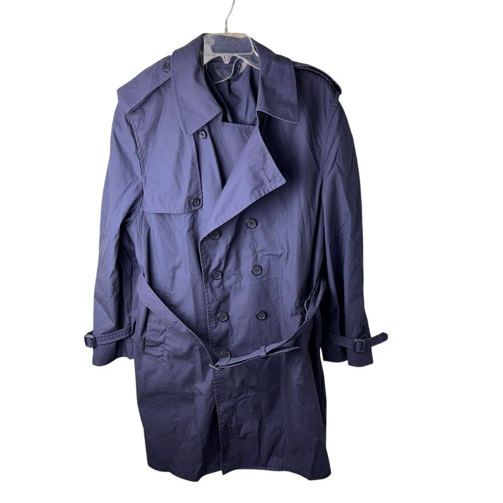 Defender Collection Mens Trench‎ Coat Size 44S Jacket Air Force Blue